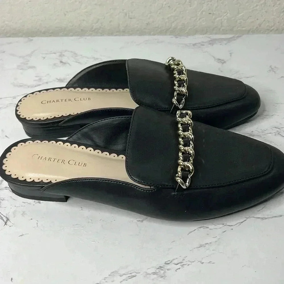 CHARTER CLUB Kari Womens Faux Suede Chain Mules Size 7M - Picture 3 of 9